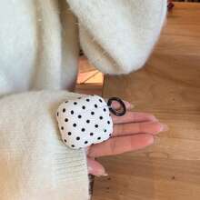 Minimalist Black & White Polka Dot With Ring Earphone Case Compatible With AirPods Pro 2, Cute Apple 4 Minimalist 3 New 1/2 Generation Earphone Case For Women - Black and White - View 2