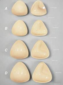 1 Pair Double-Sided Breathable Self-Adhesive Bra Pads, Thickened Triangle Push-Up Design, Reusable, Invisible Bikini Bra Inserts, Suitable For Swimming - Multicolor - View 9