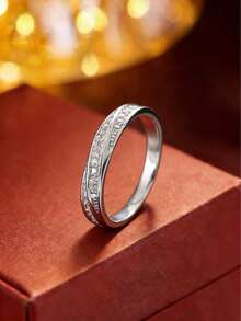 1pc Minimalist Versatile Copper Material Zirconia Inlaid Women Ring - Ring - View 1