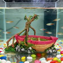 1pc Realistic Fishing Boat Design Aquarium Decor, Fish Tank Accessories, Underwater Landscape Ornament, Decoration, Resin Sunken Ship Model, Suitable For Freshwater And Saltwater Aquariums, Also Can Be Used As Living Room, Bedroom, Tabletop Decor - A - View 3