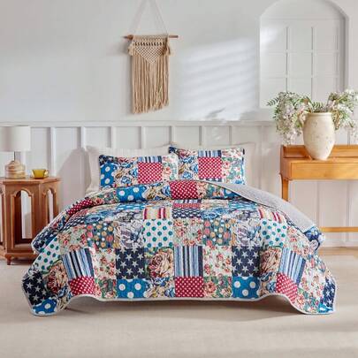 3pcs Bedding Set, Soft & Breathable Lightweight Bed Skirt, Super Fine Fiber Material, Printed Pattern Blanket, Suitable For All Seasons Home Decor, Ideal For Holiday Gifts, Oversized For Double Bed (1pc Comforter + 2pcs Pillowcases), Pillow Insert Not Included