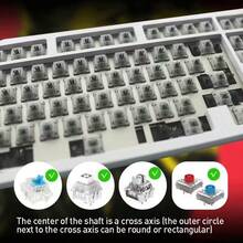 彩色ABS键帽套装 - 符合人体工学设计，兼容61/68/82/87/98/104键键盘，支持背光（仅包含键帽，不含键盘） - 灰黑68keys - 查看 7