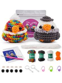 EstiloJadeshay - Kit De Ganchillo Para Principiantes, 2 Unidades, Kit De Animales De Ganchillo De ÁGuila Y Loro Amigurumi Para Adultos Y NiñOs Para Principiantes, Tutoriales En Video Paso A PasoVersióN Mejorada - 1 - Ver 10