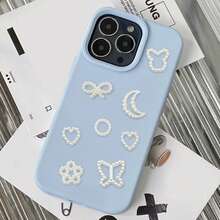 100pcs/Pack ABS Pearl-Effect Hollow-Out Heart & Butterfly DIY Charms. Hot-Selling Mini 3D Embellishments And Filigree Pearl Accessories. - White - View 5