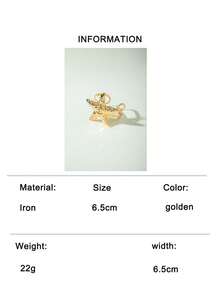 1pc Metallic Geometric Single Cuff Bracelet - Gold - View 15