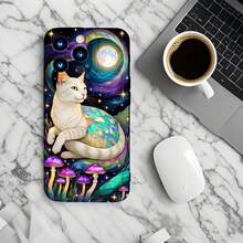 1PC Phone Case ,  Cat Galaxy Mushrooms Stars Night , Stylish Phone Case, Phone Decoration, All-around Lens Protection, Creative Small Gift, Funny Gift for Boys and Girls - ブラック - チェックする 6