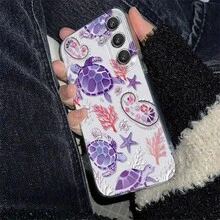 Funda de Teléfono Transparente Suave con Patrón de Tortuga Oceánica para Samsung Galaxy S25/S24/S23/S22/S21 Ultra, Plus, FE y A10/A12/A13/A14/A15/A16/A20/A22/A23/A24/A25/A30/A33/A34/A35/A52/A53/A50/A54/A72/A73/M10S - Multicolor - Ver 3