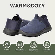 OOW Slippers For Men With Memory Foam House Shoes Lightweight Pl 11ush Slip On Garden Loafer Slippers Indoor Outdoor,8.5,NavyBlue - Xanh navy - Xem 3