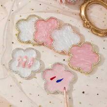 1pc Random Color Japanese Nail Art Rhinestone Palette, Flower Shaped Agate Resin Nail Display Board, Nail Art Tool - Multicolor - View 6