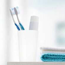 2pcs Bathroom Toothbrush Tumblers PP Cup For Bathroom 4.92''x3.03'' Clear, Black - Best - 透明黑 - 查看 2