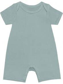 EstiloPijama de rayón para bebé, de manga corta, sin pies, cierre a presión, para niños y niñasVersión mejorada