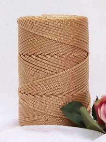 1pc Lightweight Hollow Ramie Yarn, Handmade, High-Quality Polyester Braided Rope, Suitable For Crochet, Bags, Wall Hangings, Carpets, DIY Crafts