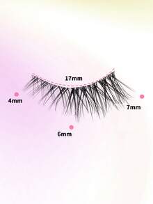 10 Pairs Natural Crossing Extending Transparent Band Half-Eye False Eyelashes, 3D Faux Mink Short Lashes, Suitable For Girls' Daily Makeup And Work - 黑色 - 查看 3