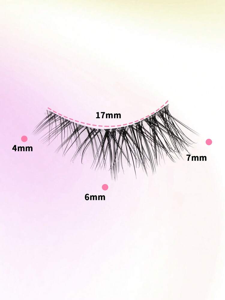 10 Pairs Natural Crossing Extending Transparent Band Half-Eye False Eyelashes, 3D Faux Mink Short Lashes, Suitable For Girls' Daily Makeup And Work - 黑色 - 查看 3