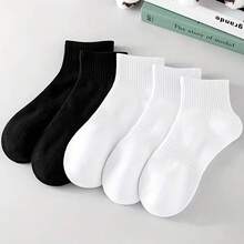 20 Pairs Simple And Thin Solid Socks, Soft & Lightweight Low Cut Socks, Women's Stockings & Hosiery– Ankle Cut, Sweat-Absorbent, Anti-Odor, All-Season Comfort - White 5-piece Pack - View 8