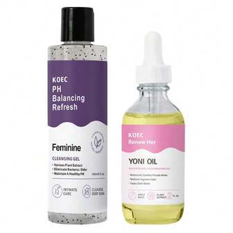 KOEC PH平衡清新女性私处清洁凝胶+滋润修护精油，保湿去异味，温和清洁，滋养肌肤，适合所有肤质