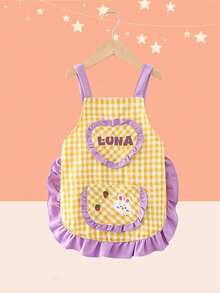 Delantal mini personalizado con nombre/texto y bolsillo de conejo, delantal infantil personalizado - Vestido sin mangas, conjunto de fiesta de cumpleaños - Delantal infantil personalizado, [6-10 años] Delantal infantil personalizado, delantal infantil con pequeño diseño de rana incluido, delantal y gorro estampado para niños pequeños, regalo de Navidad. Utensilios de cocina en miniatura realistas, delantal de cocina mini para niños y niñas, regalo de vuelta al colegio, regalo de Navidad, organizador de viaje - Multicolor - Ver 11