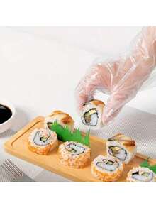 100/300/600 Peças Luvas Plásticas Descartáveis, Adequadas para Cozinhar, Preparação de Alimentos, Uso na Cozinha, Churrasco, Limpeza, Serviço de Catering e Artesanato (Cor da Embalagem Aleatória) - Transparente - Visão 6