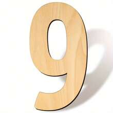 11.8 英寸（30 厘米）未上漆木质数字牌，10 个装，空白未涂漆木质数字，适用于涂漆、工艺品制作、商店和家居墙面装饰 - 杏色 - 查看 19