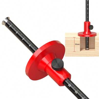 European Marking Tool, Woodworking Marking Tool, Aluminum Alloy Positioning Marking Ruler, Metric And Imperial Systems, Blade Type Marking Tool, Woodworking Specific Multifunctional Marking Tool