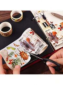 Estilo18 Rollos De Cinta Adhesiva Vintage Butterfly Botanical Nature Washi Cinta Para Bullet Journal, DIY, Scrapbooking, Blocs De Notas, Envoltura De Regalos, Artes Y ManualidadesVersióN Mejorada