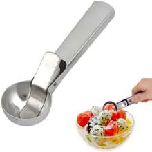 1pc Ice Cream Scoop Stacks Stainless Steel Ice Cream Digger Spoon Non-Stick Fruit Watermelon Ice Ball Maker Kitchen Gadgets Set