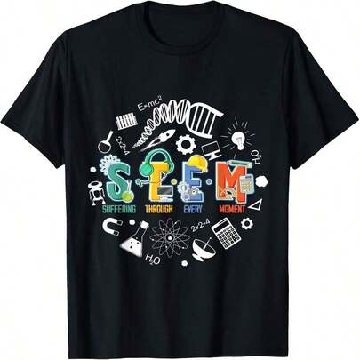 Camiseta de Té Tecnología STEM Suffering Tough Every Mot 220g de Algodón Puro con Impresión Minimalista, Hecha de Tela de Algodón de Alta Calidad. Material suave y transpirable, ajuste cómodo y holgado. Esta blusa corta presenta un diseño elegante hecho a medida para mujeres, perfecta para usar todo el día. Adecuada para atuendos casuales de oficina y looks diarios de primavera y verano. Combinando elegancia con estilo juvenil, es cómodo y estiloso; ideal para vestimenta diaria versátil.