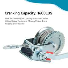 Heavy Duty Hand Winch 1600lbs High Carbon Steel Silver With 32Ft Rope For ATVs Trailers Auto Marine - Silver - View 8