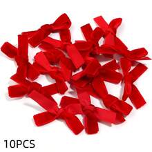 10pcs Velvet Bow Ties, Vibrant Colors Including Burgundy And Red Ribbon, Hair Accessories Bows Suitable For Holidays, Wreaths, Gift Baskets, Wedding Decorations, Sewing And Crafts - Multicolor - View 18
