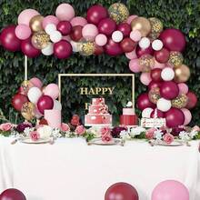 2Pack Artificial Peony Flower Garland - Silk Peony Garland With White Flowers Wedding Party Table Decoration, 6ft/Strand - Trắng & đỏ tía & hồng + 2 - Xem 6