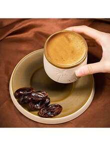 1个中东风格创意陶瓷带柄咖啡杯，沙漠骆驼图案，礼品杯，家用水杯，茶馆老板杯，单只装 - 彩色 - 查看 5