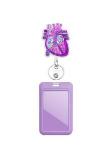 1pc Retractable Nurse ID Badge Holder, Can Be Used As Keychain, Key Chain, ID Card Holder, With Keyring, Cute Heart-Shaped Acrylic ID Badge Holder, Great Gift For Women, Nurses, Doctors, Employees. Valentine's Day Car Accessories Hanging Ornament, Gothic Y2K Style Bag Hanging Strap With ID Holder, Christmas Car Accessories Hanging Ornament, Creative Gift For Teachers, Friends, Sisters - Multicolor - View 23
