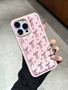 New Padded Anti-Scratch Leather Texture Phone Protective Case, Compatible With IPhone 15 Pro Max, 14 Plus, 13 Pro Max, 12, 11, 7G, 7P, IX, XR, XS Max, 17 Pro, Air With Protruding Lens, Anti-Fall Protection - Pink - View 1