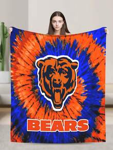Chicago Merch Bears Throw Blanket Warm Blankets Breathable Air Conditioner Blanket For Car Classic Outdoor Blankets For Picnic For All Season - 黑色 - 查看 1