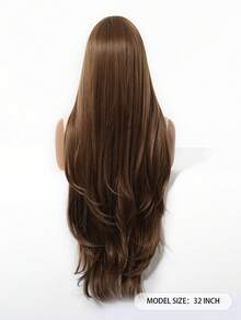 5-Star Recommended 32inch/81cm Long Wavy Mocha Brown Bangs-Free Wig - Women's Heat Resistant Synthetic Wig, Natural And Realistic, Suitable For Cosplay, Colored Synthetic Wigs, High Temperature Wigs, Suitable For Women's Daily Fashion Styling, Also Suitable For Halloween And Christmas Occasions. - 摩卡棕 - 查看 7