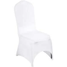 50Pcs 100Pcs Arched Chair Covers Spandex Black Or White Folding Kitchen Chairs Cover Universal Washable Slipcovers Protector Removable Chair Seat Covers For Wedding Party Dining Room Banquet Event - 白色 - 查看 8