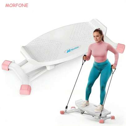 White Ski Machine Fitnessgerät Balance Board, speziell für Gewichtsabnahme und Fettverbrennung entwickelt, mit einer maximalen Tragkraft von 150 Kilogramm. Ausgestattet mit zwei Trainingsseilen, batterielos, sowohl für den Heim- als auch für den Außenbereich geeignet, was es zu einer ausgezeichneten Wahl für ein Weihnachtsgeschenk macht.