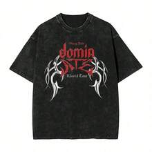 SKZ StrayKided 2025 World Tour Washed T Shirt Streetwear Hip Hop Vintage T-Shirt Tees Tops Men Women Short Sleeve Streetwear - 黑色 - 查看 1