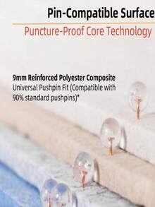 9毫米厚自粘毛毡墙板，适用于宿舍、办公室、卧室——吸音，易于DIY的墙面装饰，适合租房者和现代室内设计