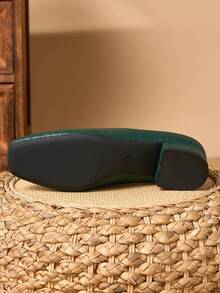 Women's 3cm Fabric Heel Fashion Versatile Flat Shoes, Green - Green - View 7