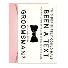 1PC Funny Groomsman Invitation Card (With Envelope) - "This Could Have Been A Text But My Fiance Made Me Buy This Card" Witty Message, Perfect For Weddings/Engagement Parties, Groomsmen Invitation Card - Multicolor - View 9