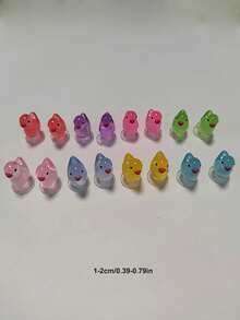 16pcs Glow-In-The-Dark Duck Shaped DIY Shoe Charms Set, Suitable For Hollow Out Clogs, Beach Sandals, Flip Flops - Multicolor - View 5