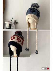 Fair Isle Jacquard Pom-poms