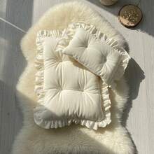 Newborn Baby Soft Ruffled Edge Cushion Pad With Pillow Set For Infants Studio Photo Posing Accessories Newborn Essentials - 彩色 - 查看 11