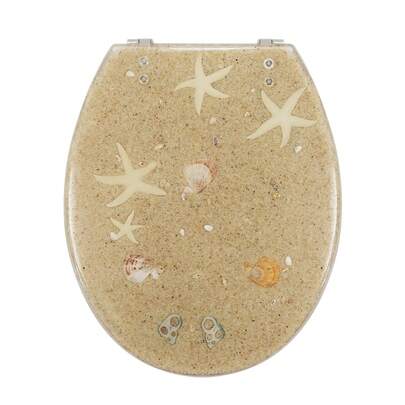 Fanmitrk Resin Toilet Seat - With Soft Close Mechanism, Stainless Steel Hinges