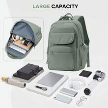 Large Capacity Laptop Backpack, Water Resistant Multi-Pocket Travel Backpack, Lightweight Casual Daypack Fits 15.6" Notebook, Durable Rucksack For Work, School, Commute & Travel For Men & Women - Multicolor - View 10