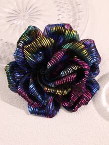 朋克风优雅不对称彩色激光花朵胸针，时尚复古装饰胸针，适用于西装、半身裙、主持人、晚礼服 - 彩色 - 查看 10