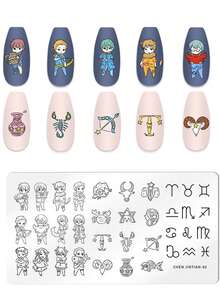 1pc Nail Art Templates Stamping Plate Design Flower Animal Rabbit New Year Nail Art Stamp Printing Stencil Stainless Steel