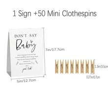 Bộ trò chơi "Đừng nói Baby", Trò chơi "Đừng nói Baby" cho tiệc mừng em bé sắp chào đời, một bảng hiệu kèm 50 kẹp quần áo mini, trang trí tiệc mừng em bé theo chủ đề tối giản, trò chơi tiết lộ giới tính, ý tưởng trang trí tiệc mừng em bé. - Nhiều màu - Xem 3