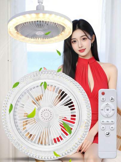 40W Quiet LED Ceiling Fan Light With Remote Control, 3 Dimming Levels, Color Temperature Adjustable, Easy Recessed Installation, Suitable For Living Room And Bedroom